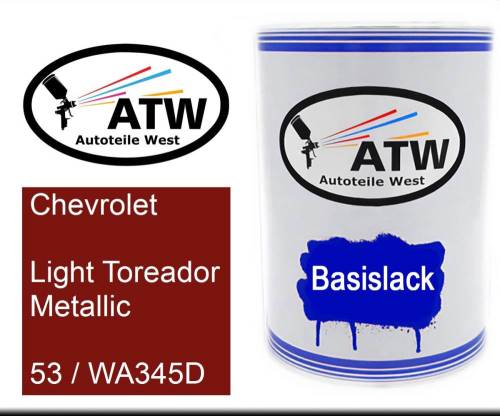 Chevrolet, Light Toreador Metallic, 53 / WA345D: 500ml Lackdose, von ATW Autoteile West.